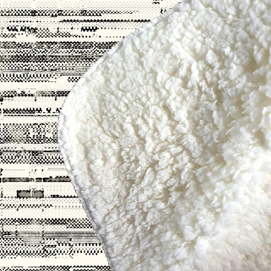 Washed Out Canvas Pattern Sherpa Blanket