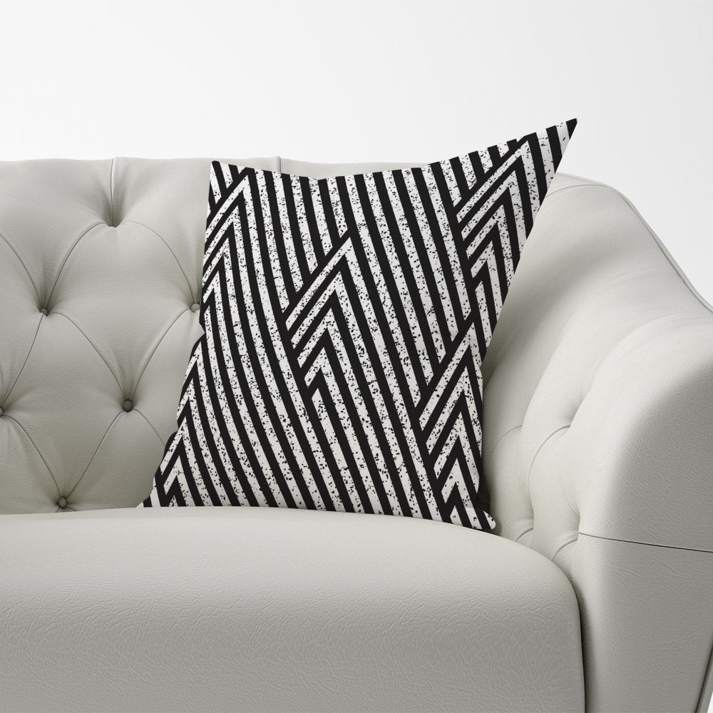 Oblique Black Grunge Pattern Cushions