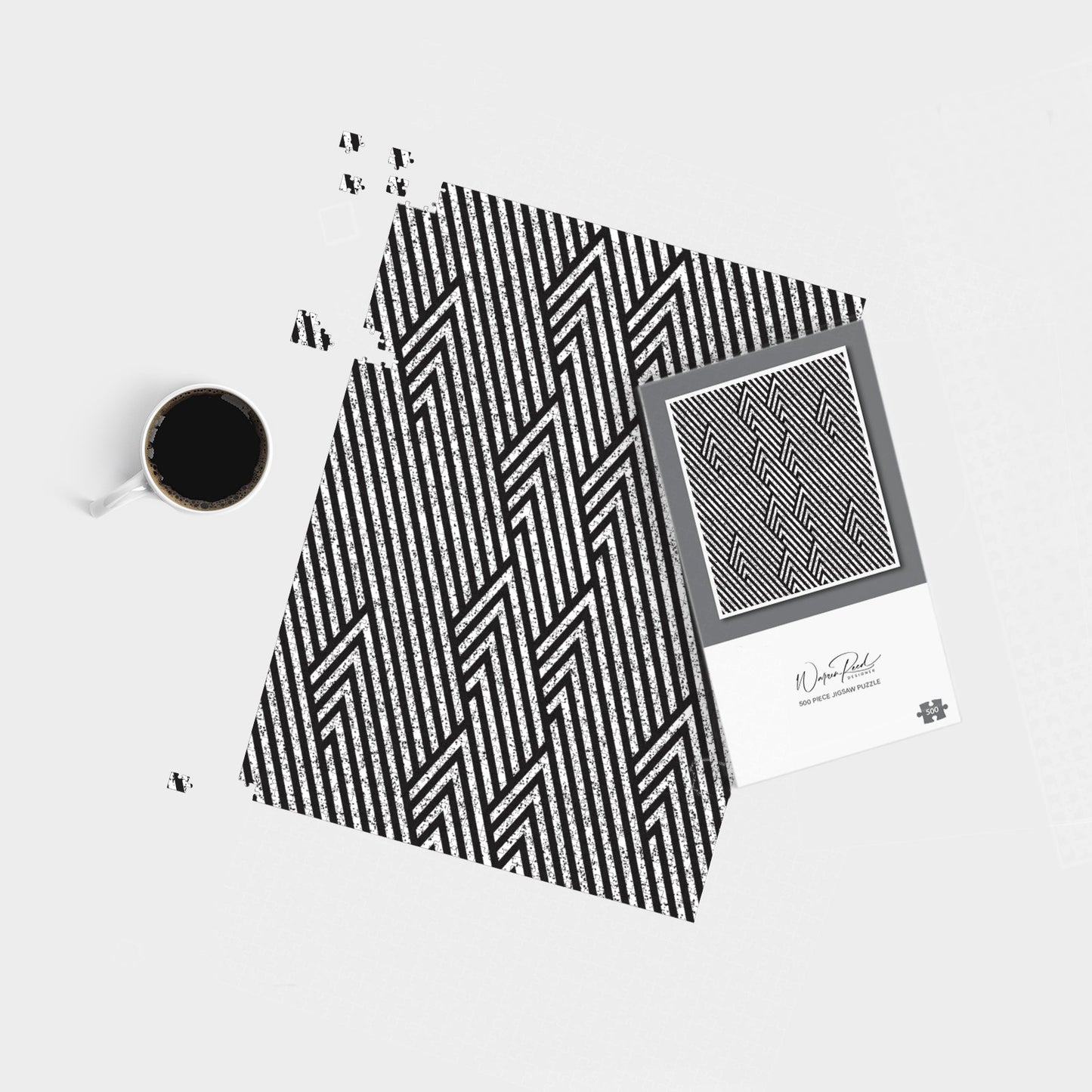Oblique Black Grunge Pattern Jigsaw Puzzle