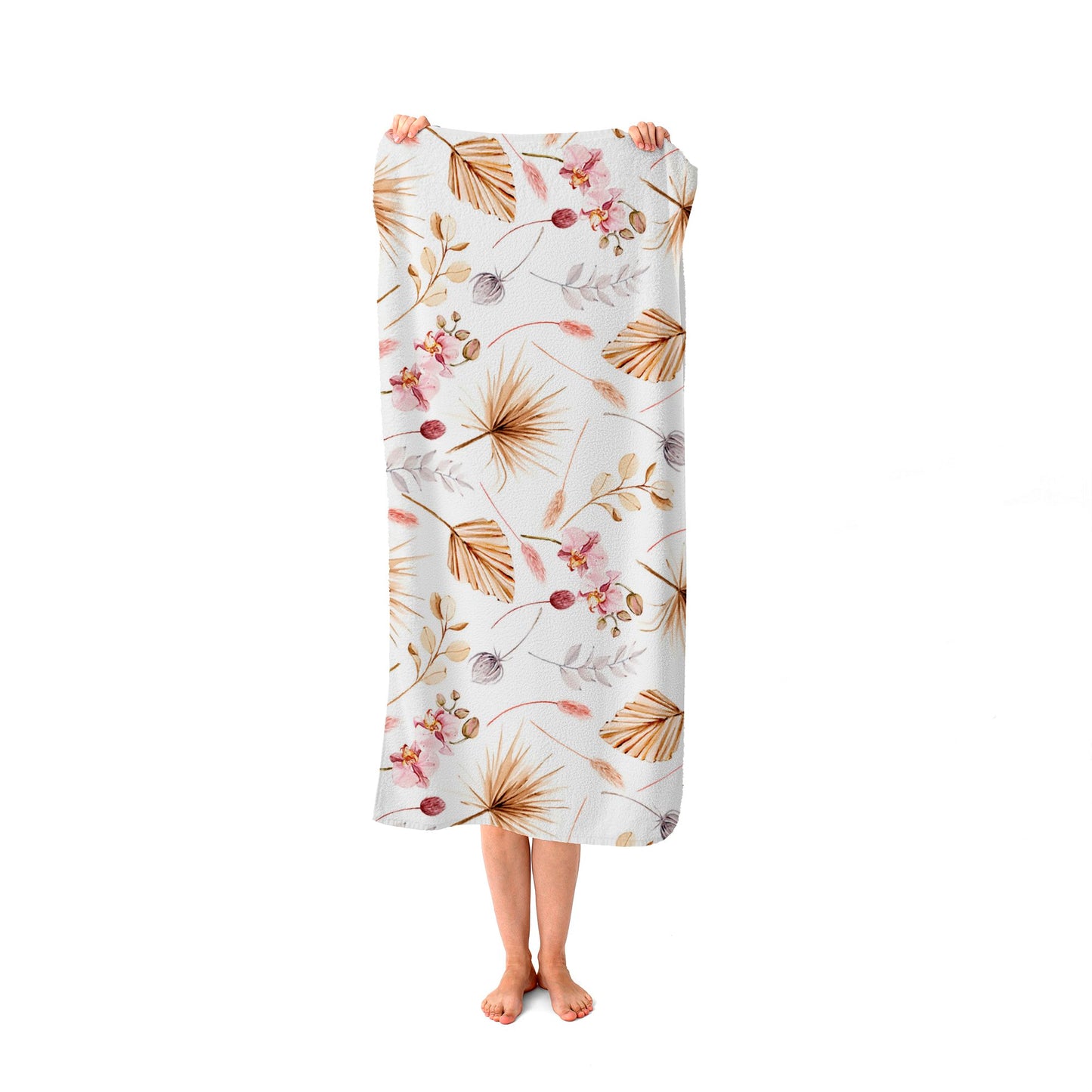 Watercolour Orchids Beach Towel