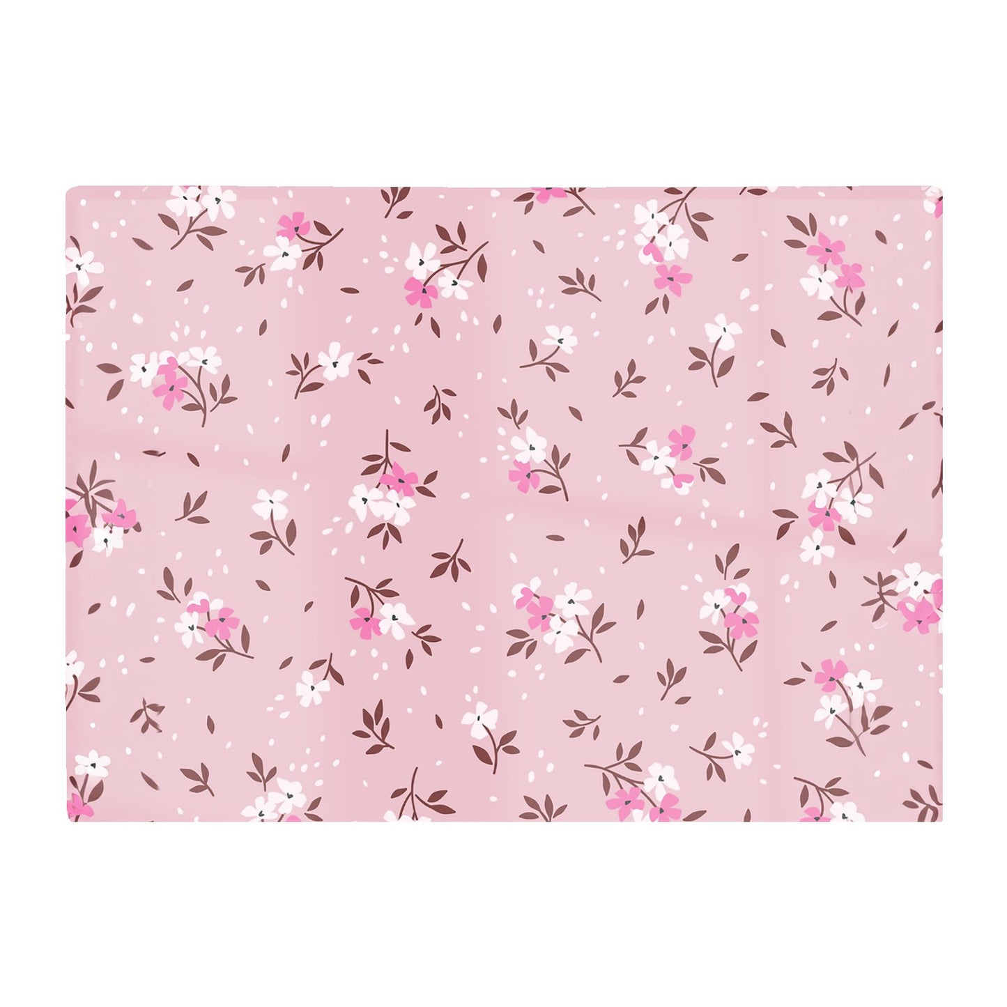 Pretty Pink Flower Pattern Glass Chopping Board