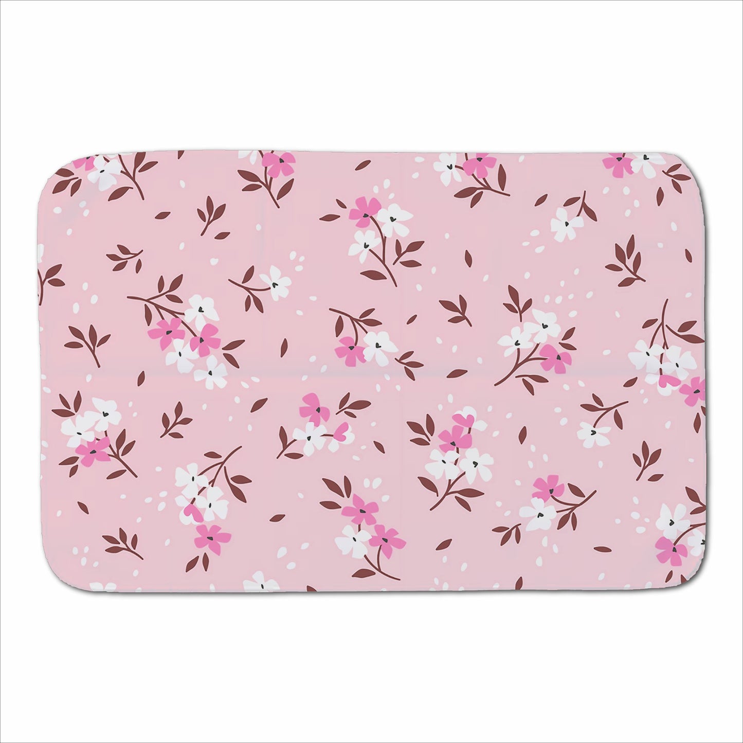 Pretty Pink Flower Pattern Sherpa Blanket