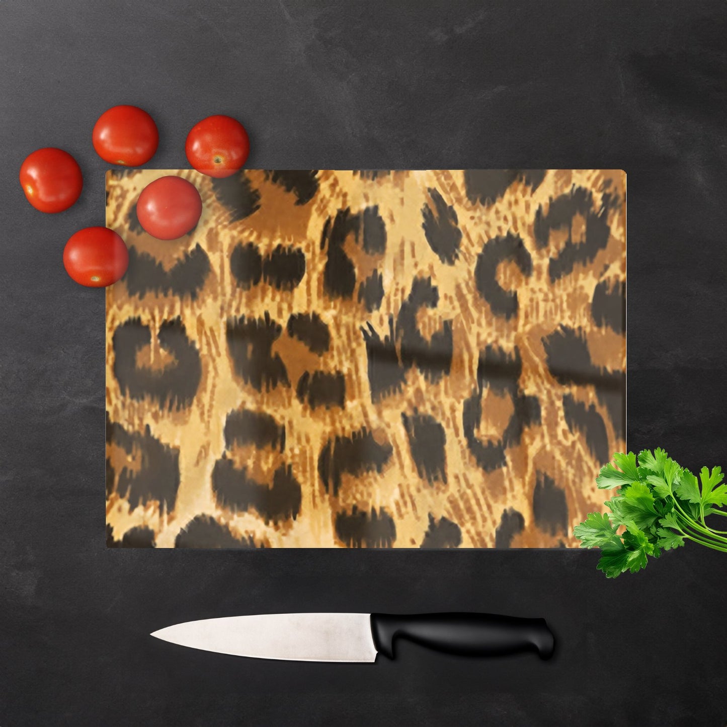 Wild Animal Pattern Glass Chopping Board