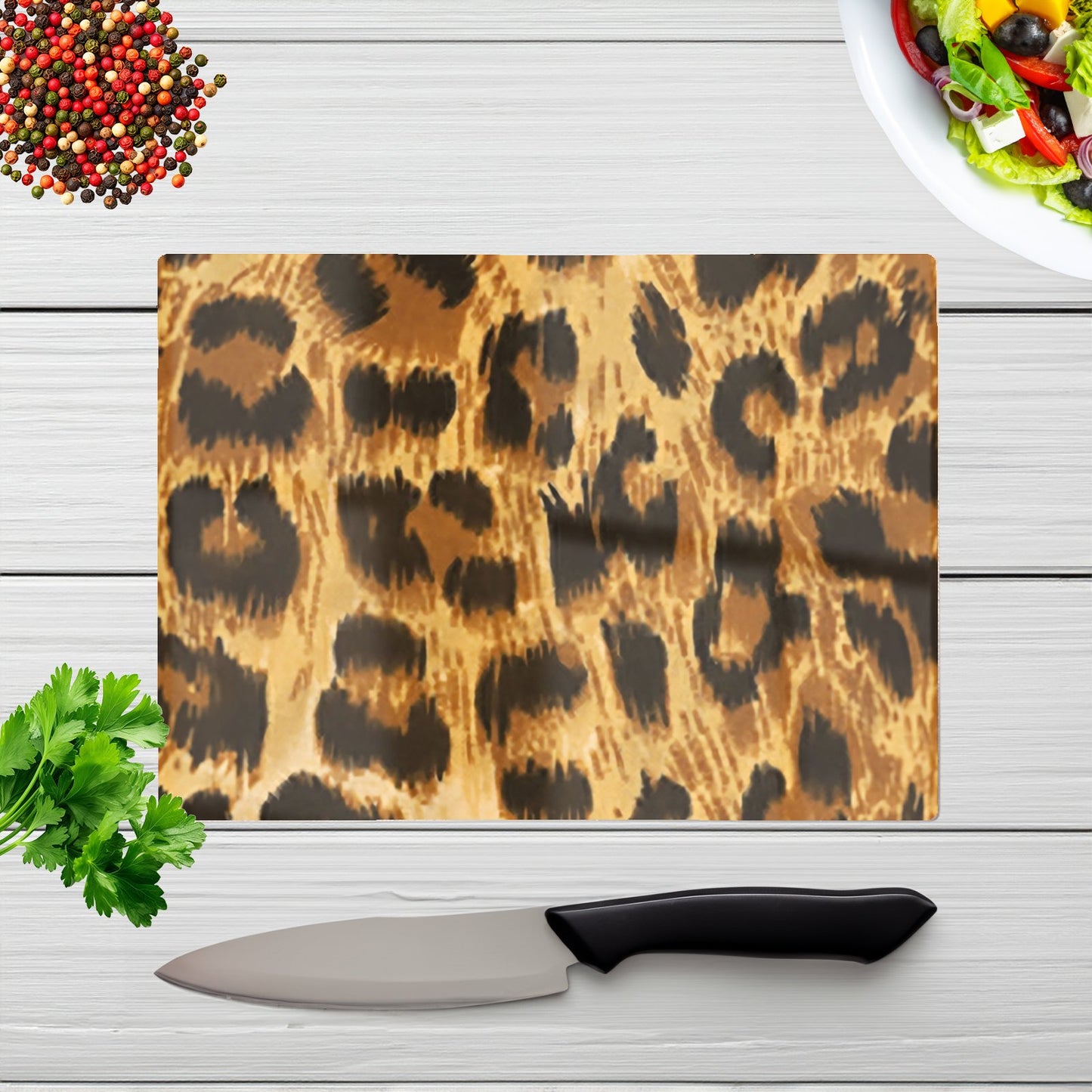 Wild Animal Pattern Glass Chopping Board