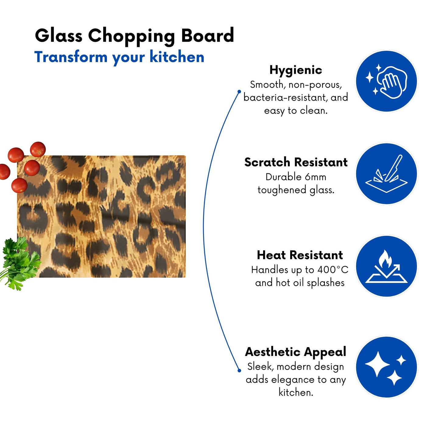 Wild Animal Pattern Glass Chopping Board