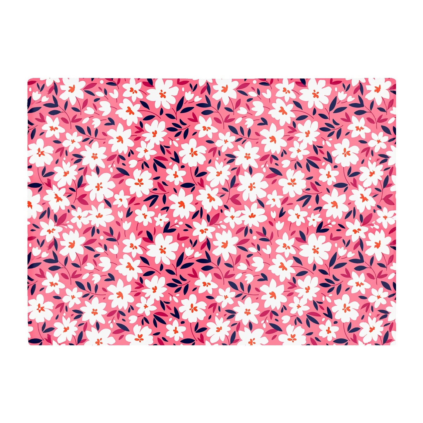 Small Cute White Flower Pattern Glass Chopping Board