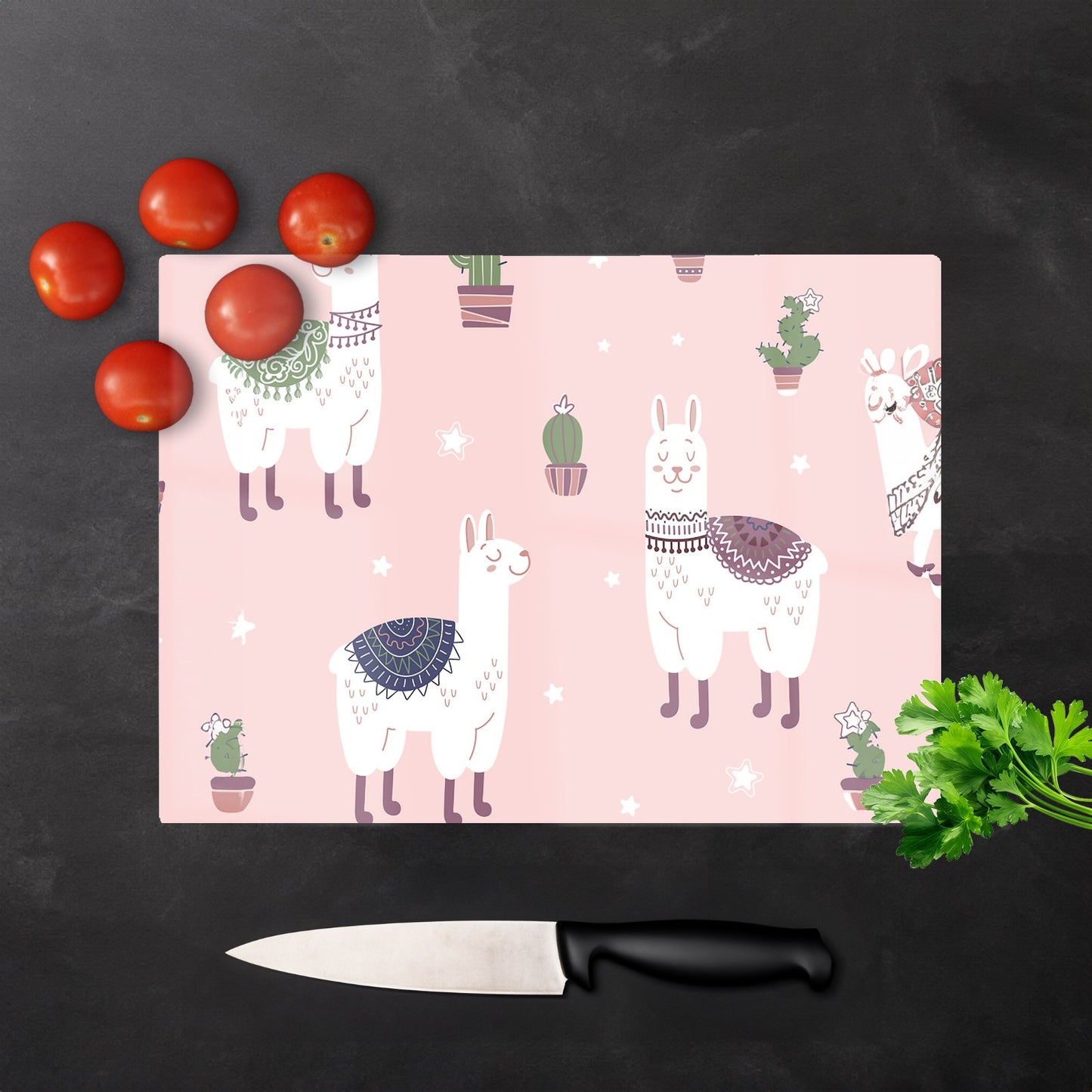 Happy Lama Glass Chopping Board