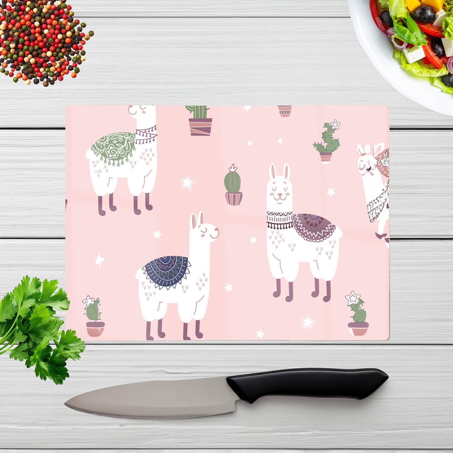 Happy Lama Glass Chopping Board