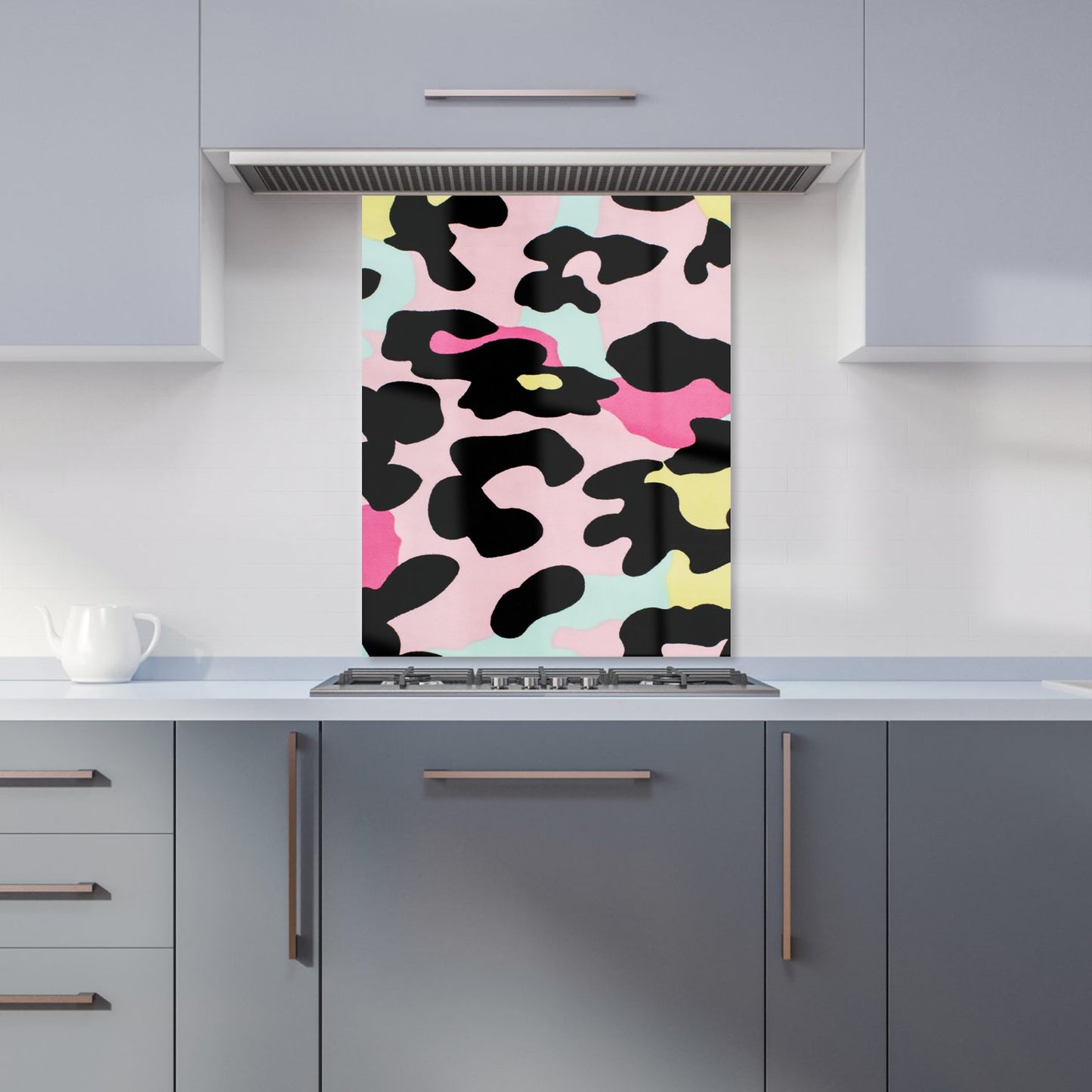 Colourful Leopard Print Kitchen Splashback