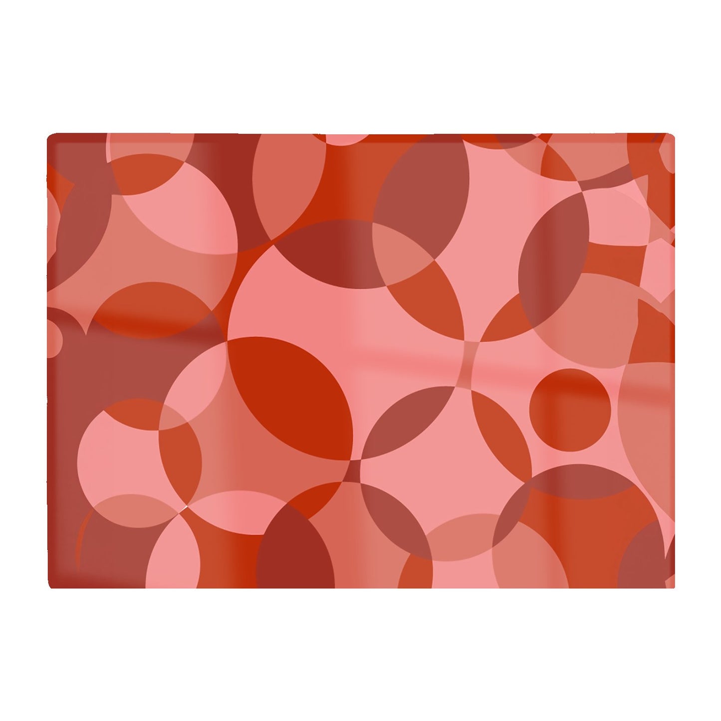 Red Circle Pattern Glass Chopping Board