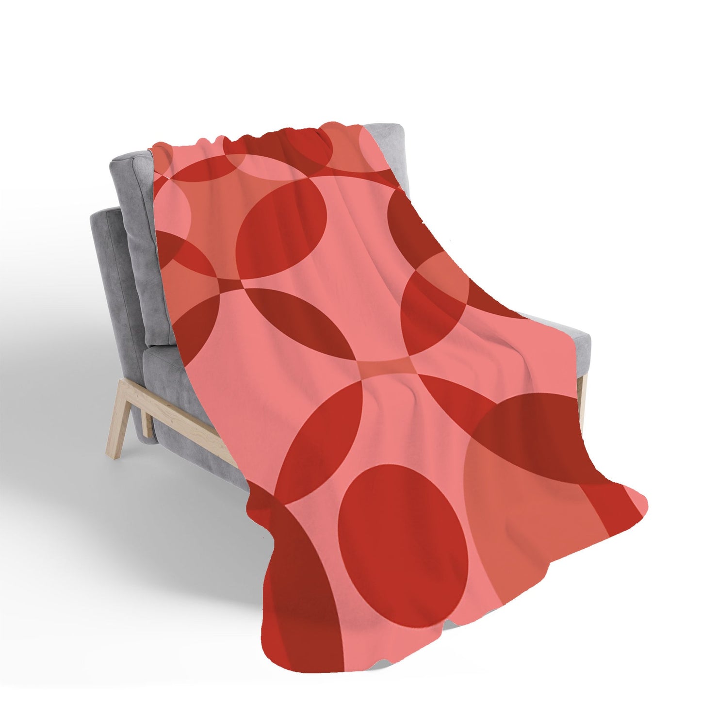 Red Circle Pattern Sherpa Blanket