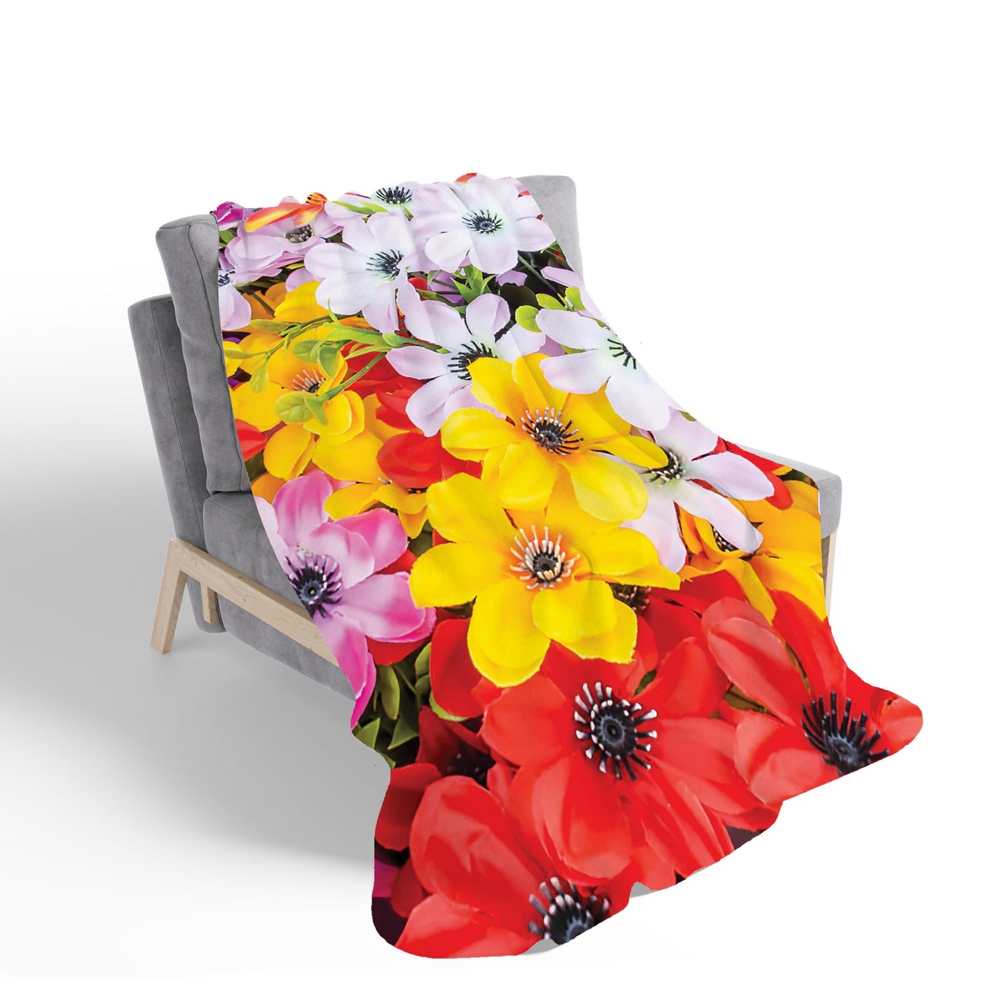 Spring Flowers Sherpa Blanket