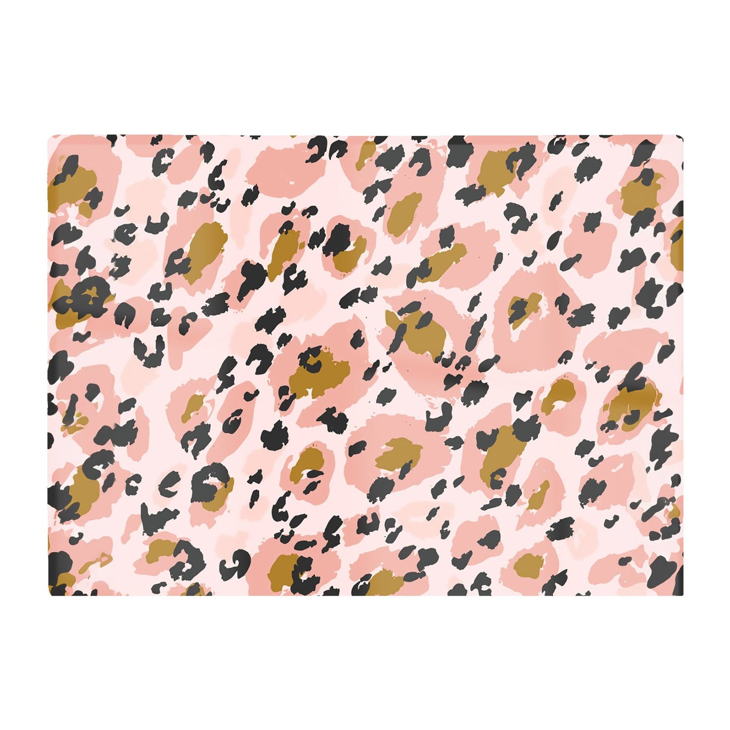 Hand Drawn Pink Leopard Print Glass Chopping Board