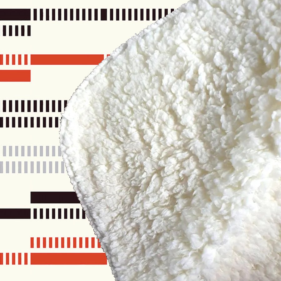 Dashed Stroke Pattern Sherpa Blanket