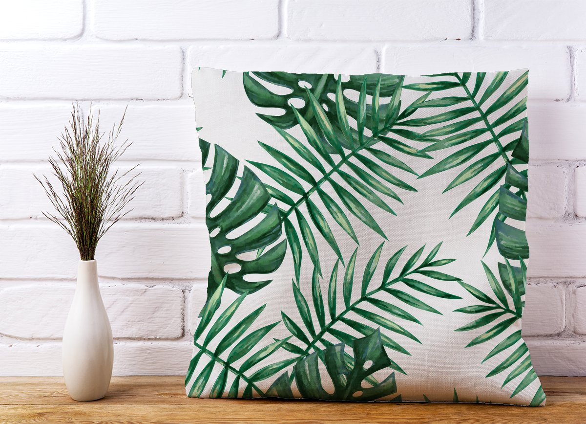 Watercolour Tropical Leaves Cushions