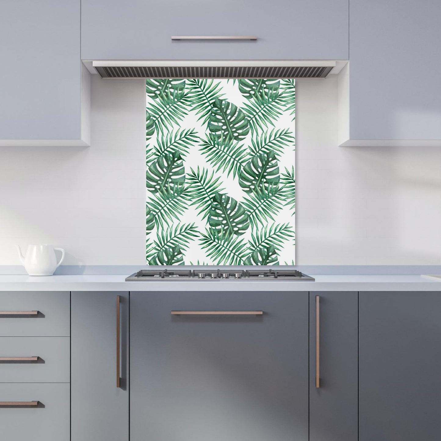 Watercolour Tropical Leaves Kitchen Splashback