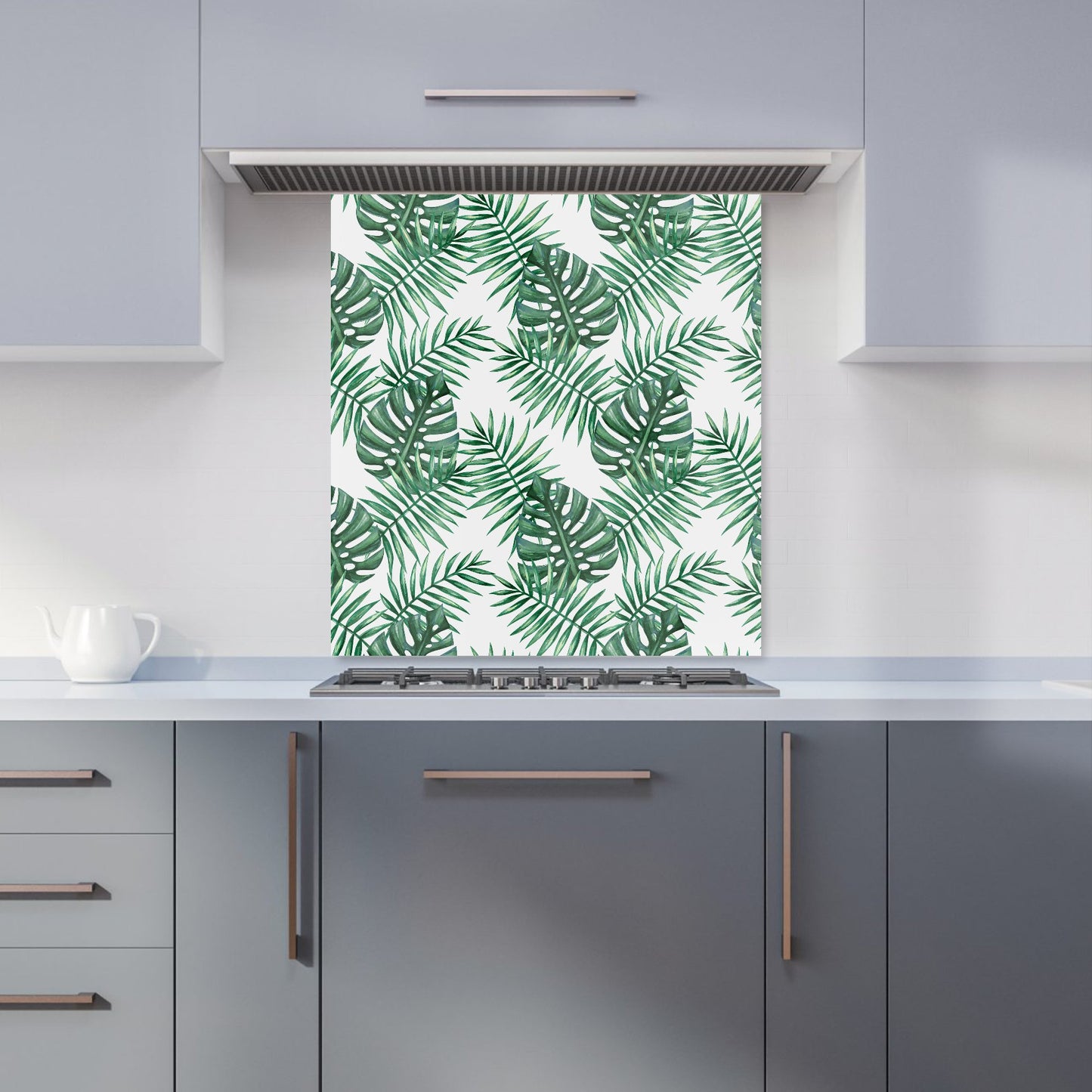 Watercolour Tropical Leaves Kitchen Splashback