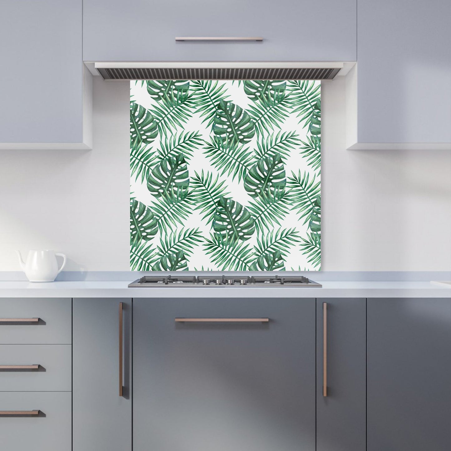Watercolour Tropical Leaves Kitchen Splashback