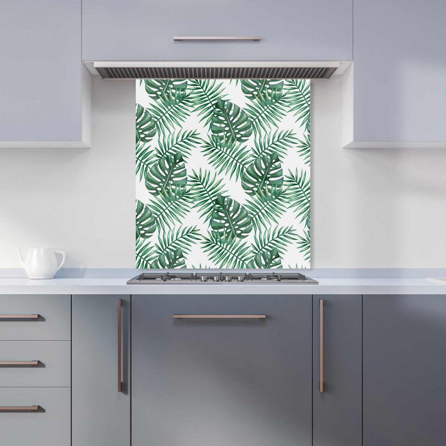 Watercolour Tropical Leaves Kitchen Splashback