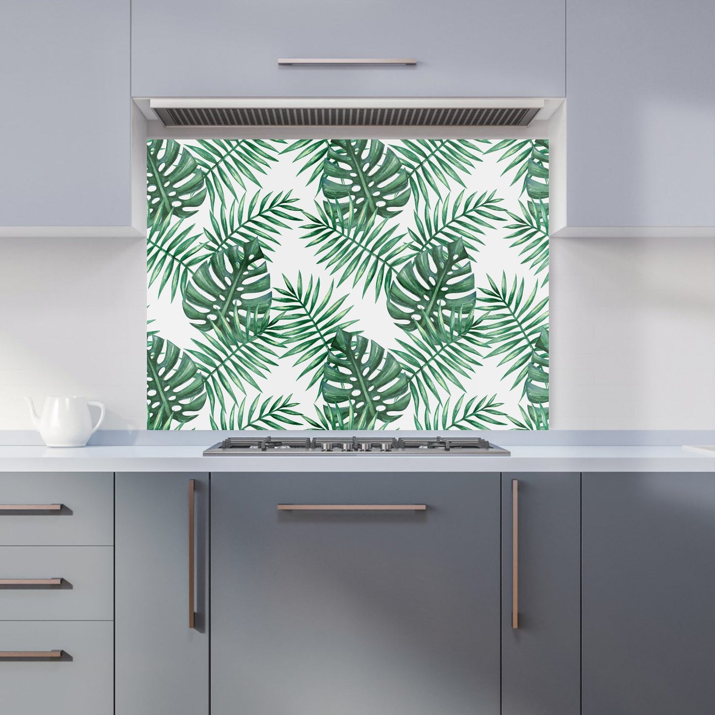Watercolour Tropical Leaves Kitchen Splashback