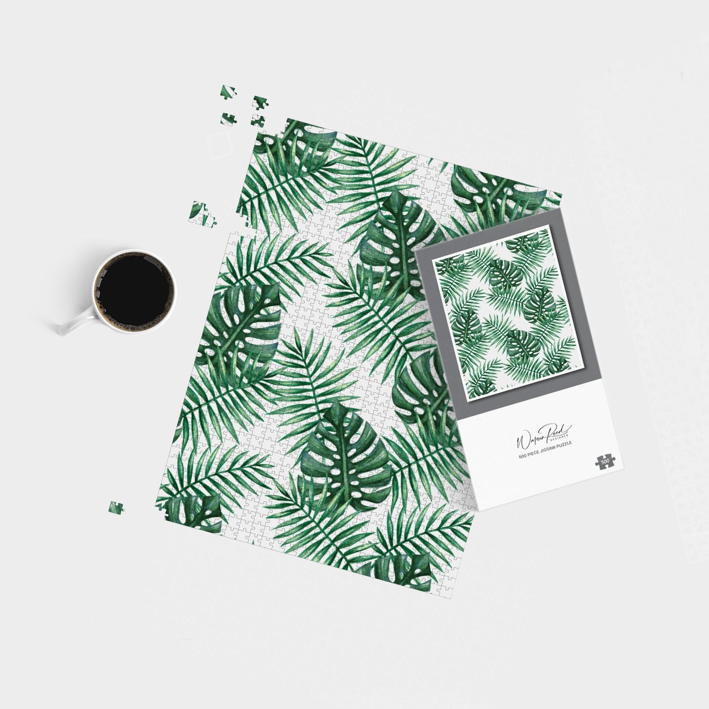 Watercolour Tropical Leaves Jigsaw Puzzle