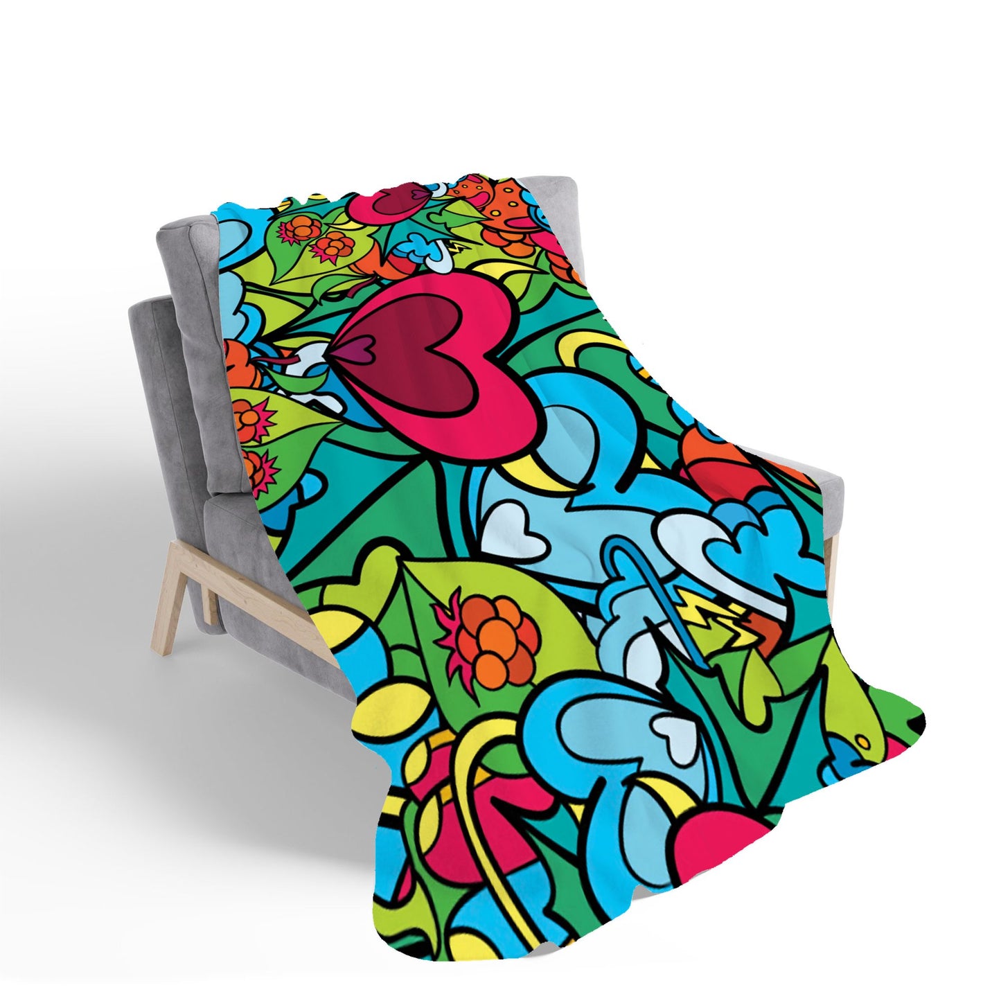 Hippie Psychedelic Pattern Sherpa Blanket