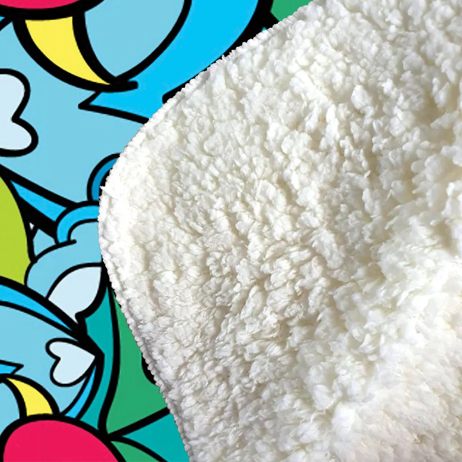 Hippie Psychedelic Pattern Sherpa Blanket