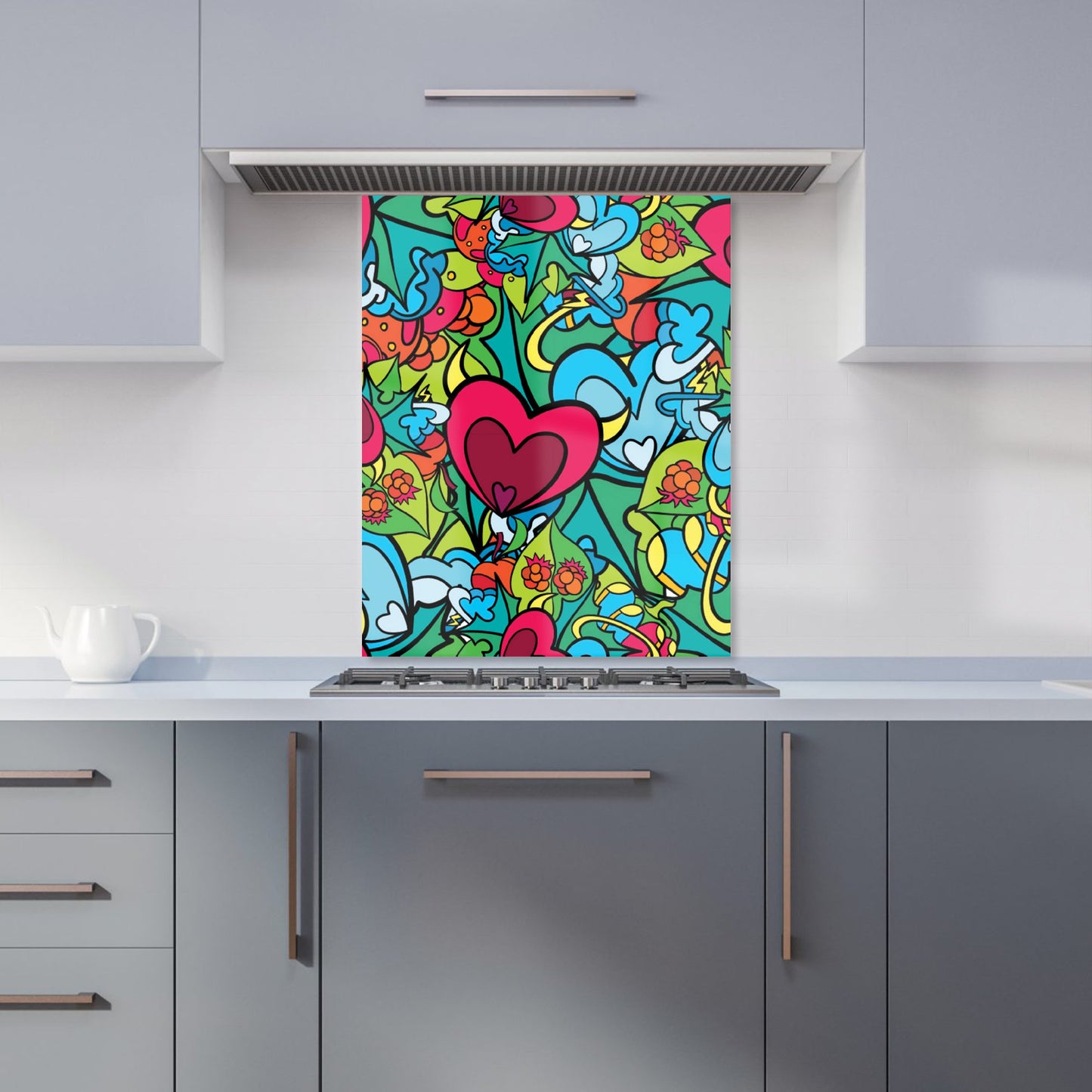 Hippie Psychedelic Pattern Kitchen Splashback