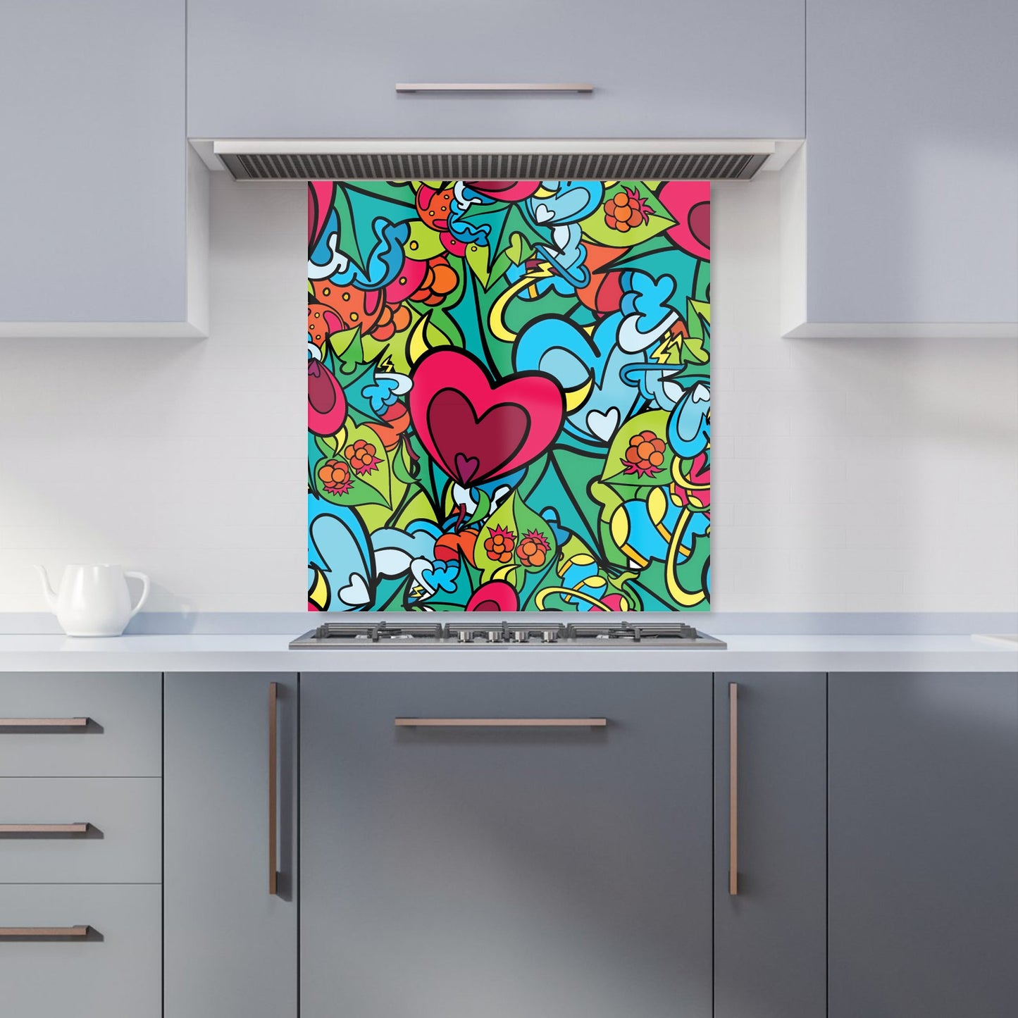 Hippie Psychedelic Pattern Kitchen Splashback