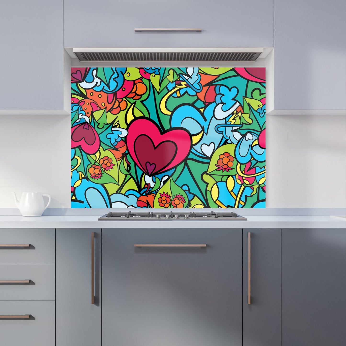 Hippie Psychedelic Pattern Kitchen Splashback