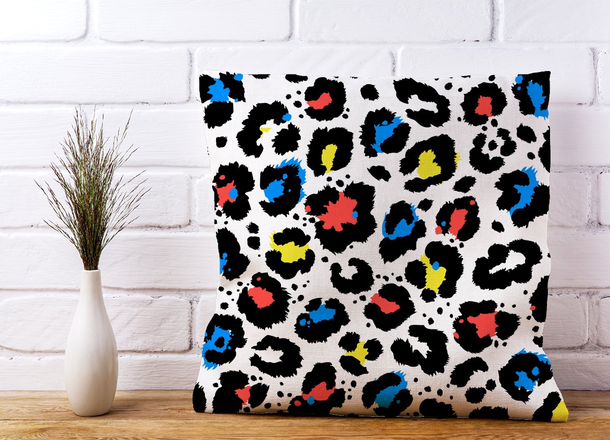 Coloured Leopard Print Cushions