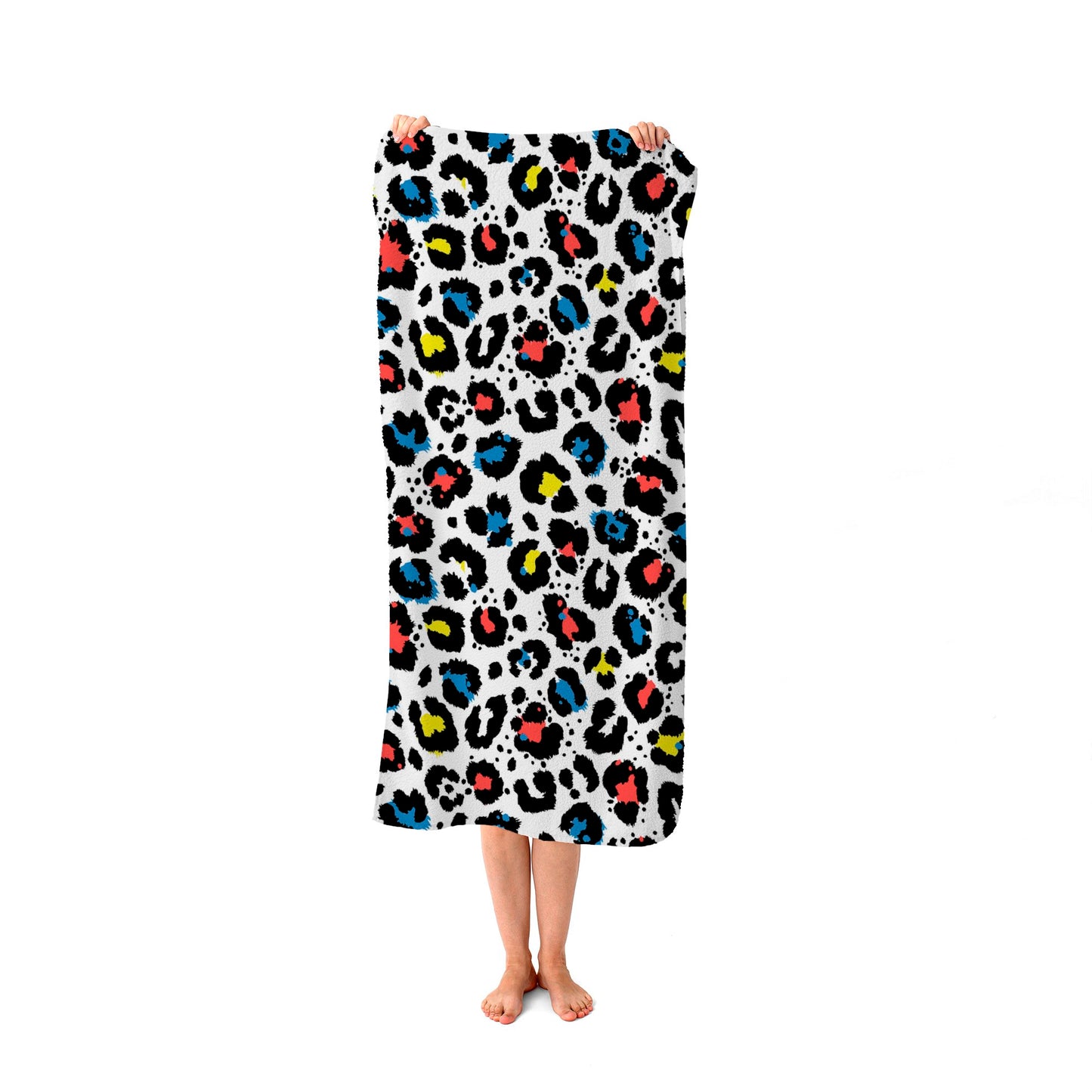 Coloured Leopard Print Beach Towel