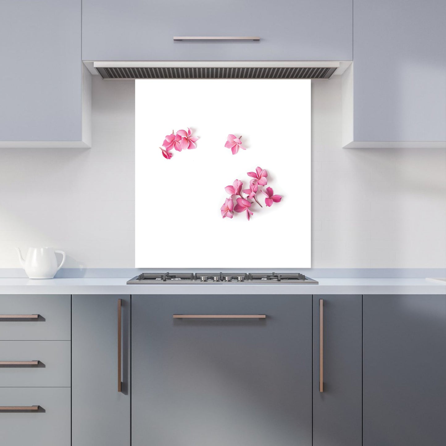 Pink Frangipani Flowers Kitchen Splashback
