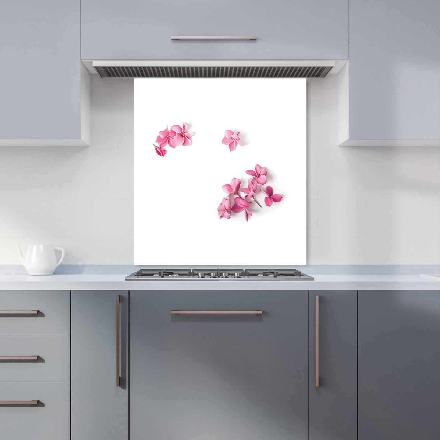 Pink Frangipani Flowers Kitchen Splashback
