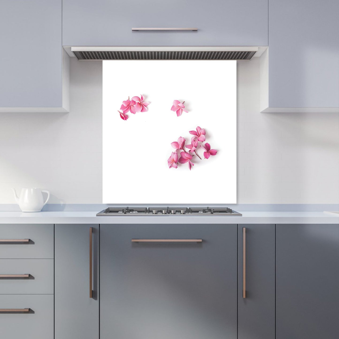 Pink Frangipani Flowers Kitchen Splashback