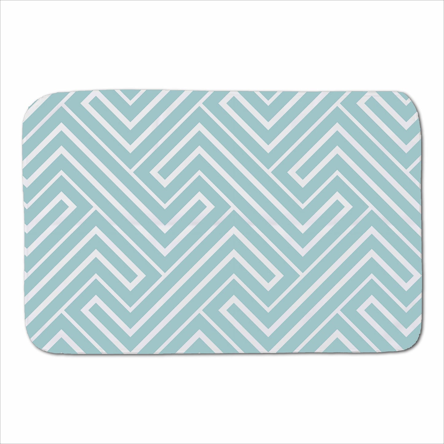Blue And White Geometric Pattern Sherpa Blanket