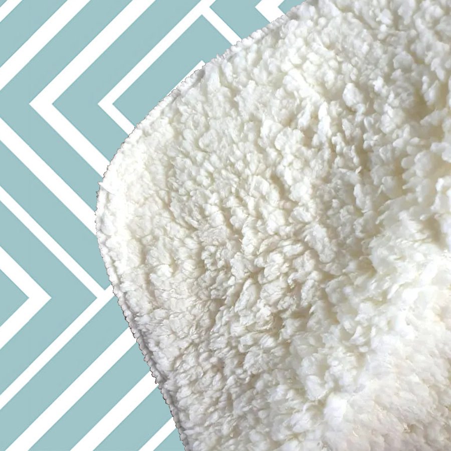 Blue And White Geometric Pattern Sherpa Blanket