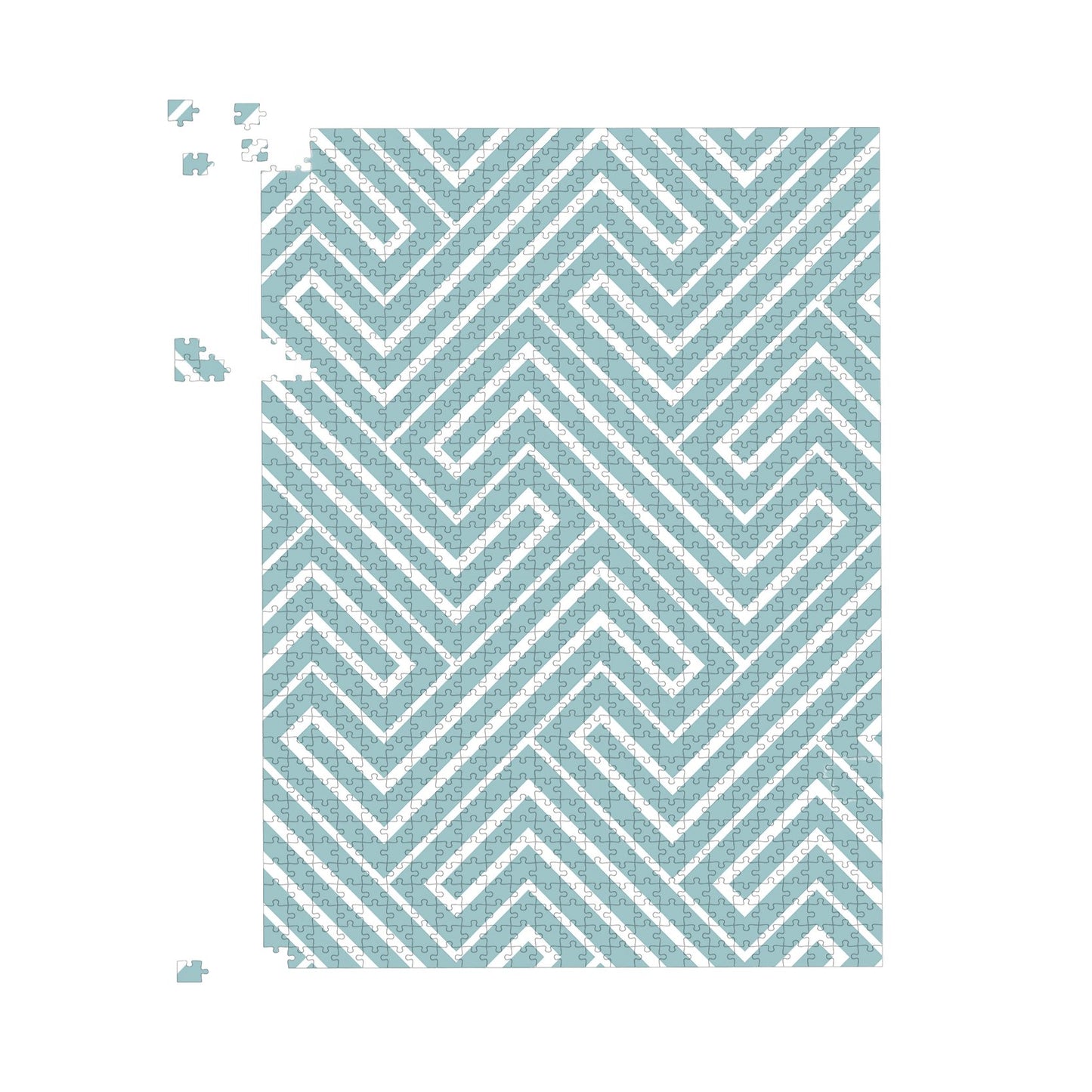 Blue And White Geometric Pattern Jigsaw Puzzle