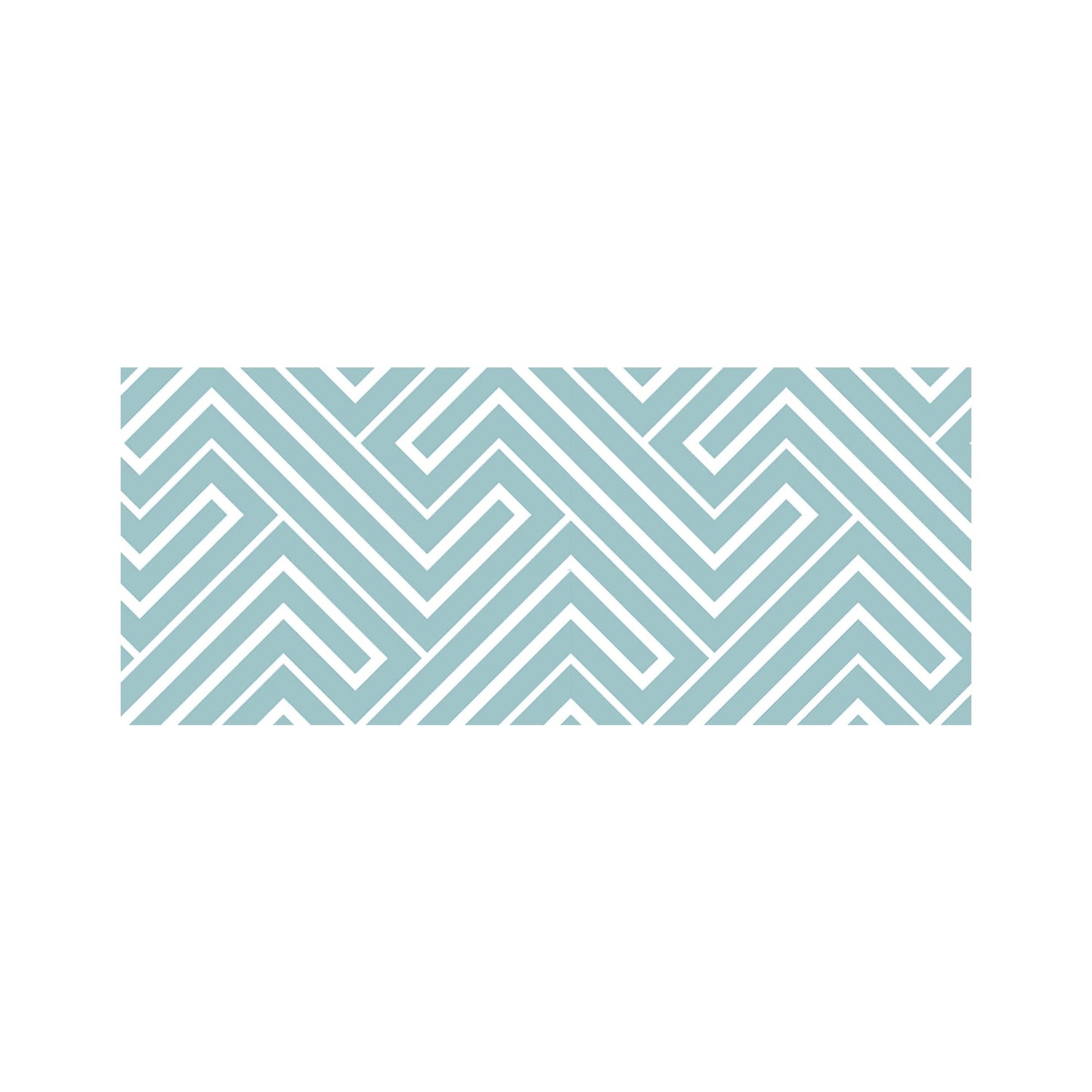 Blue And White Geometric Pattern Glass Bathroom Splashback