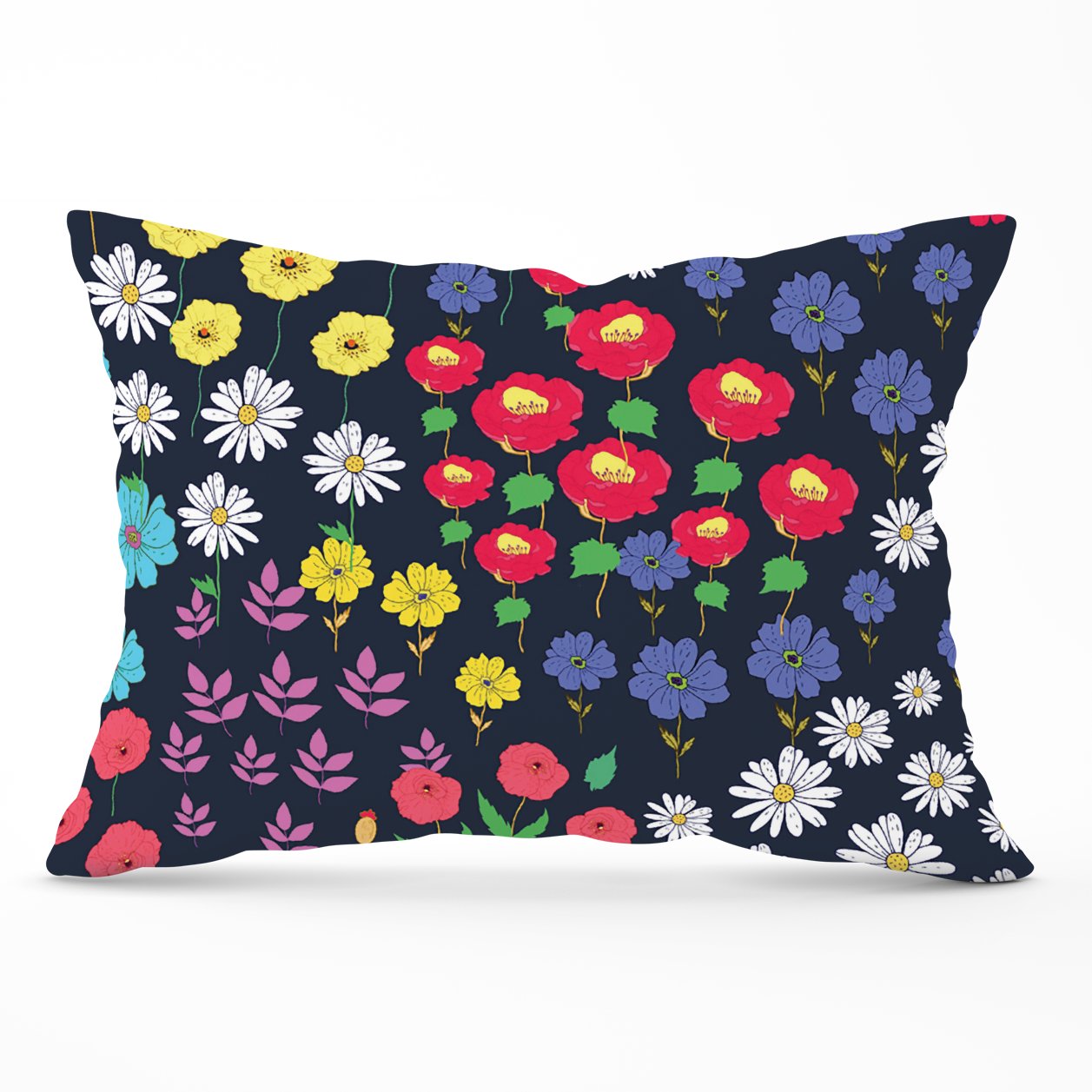 Multicoloured Flower Pattern Cushions
