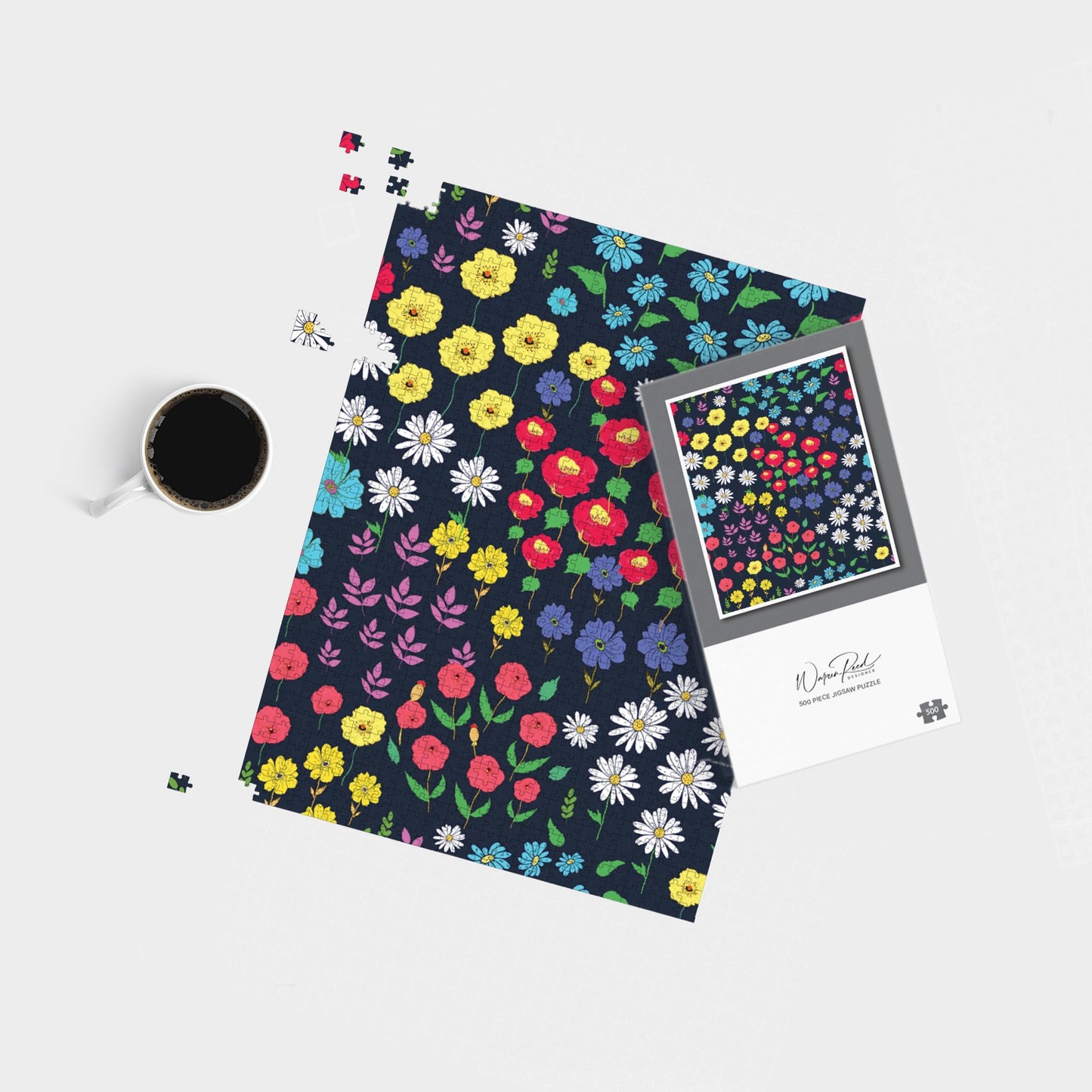Multicoloured Flower Pattern Jigsaw Puzzle
