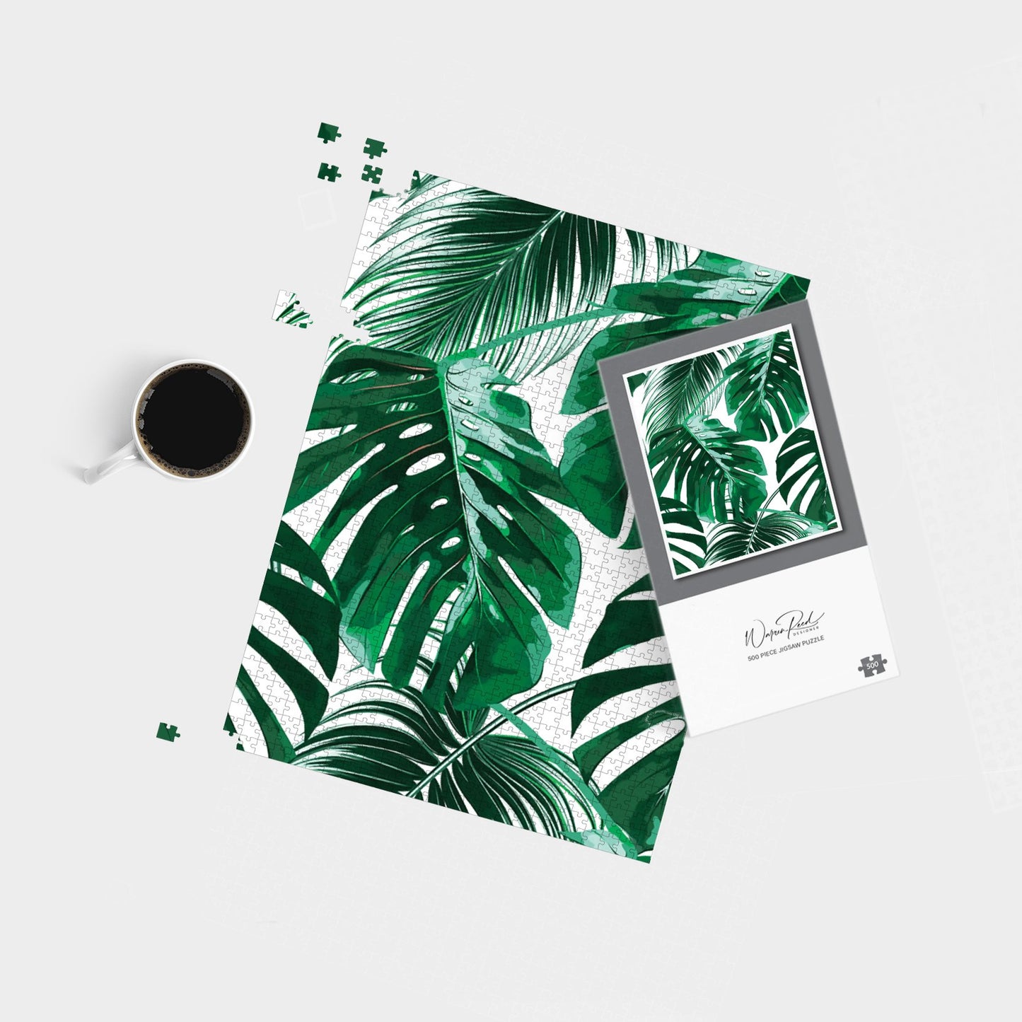 Tropical Jungle Leaf Pattern Jigsaw Puzzle