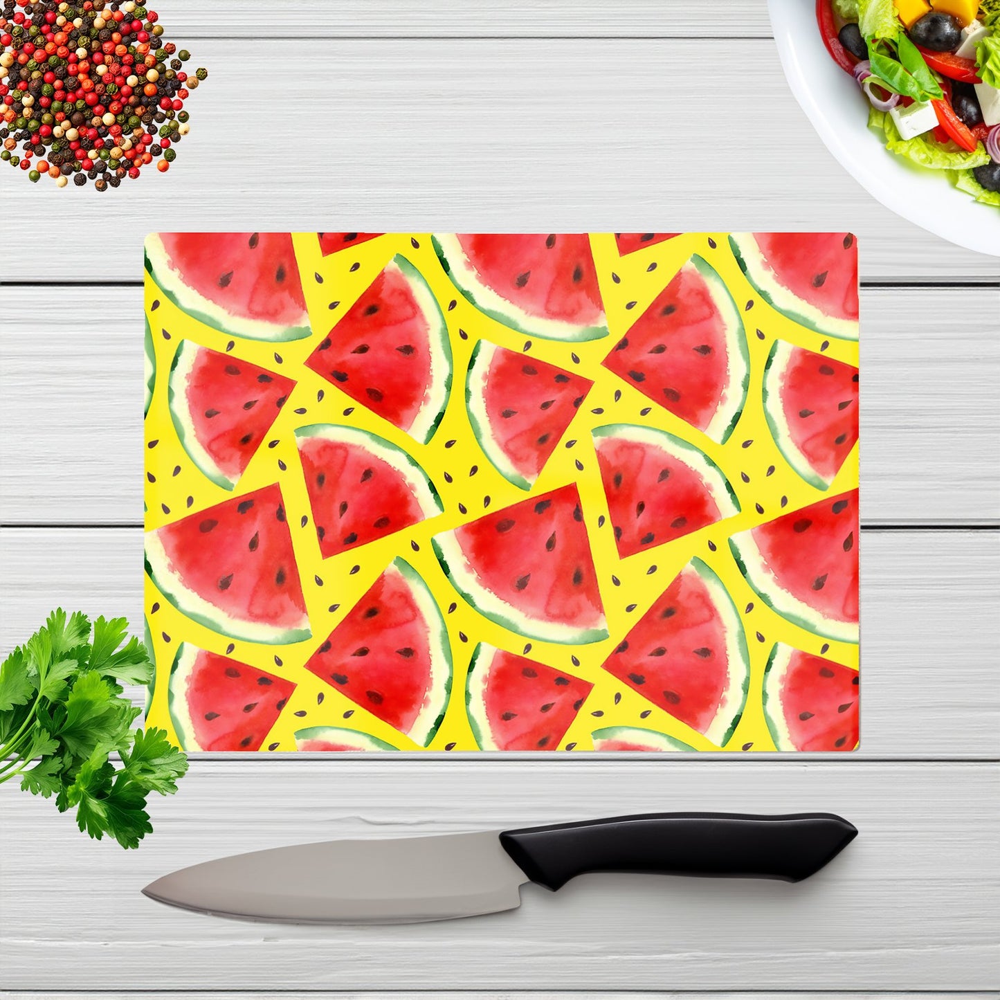 Watermelon Pattern Glass Chopping Board