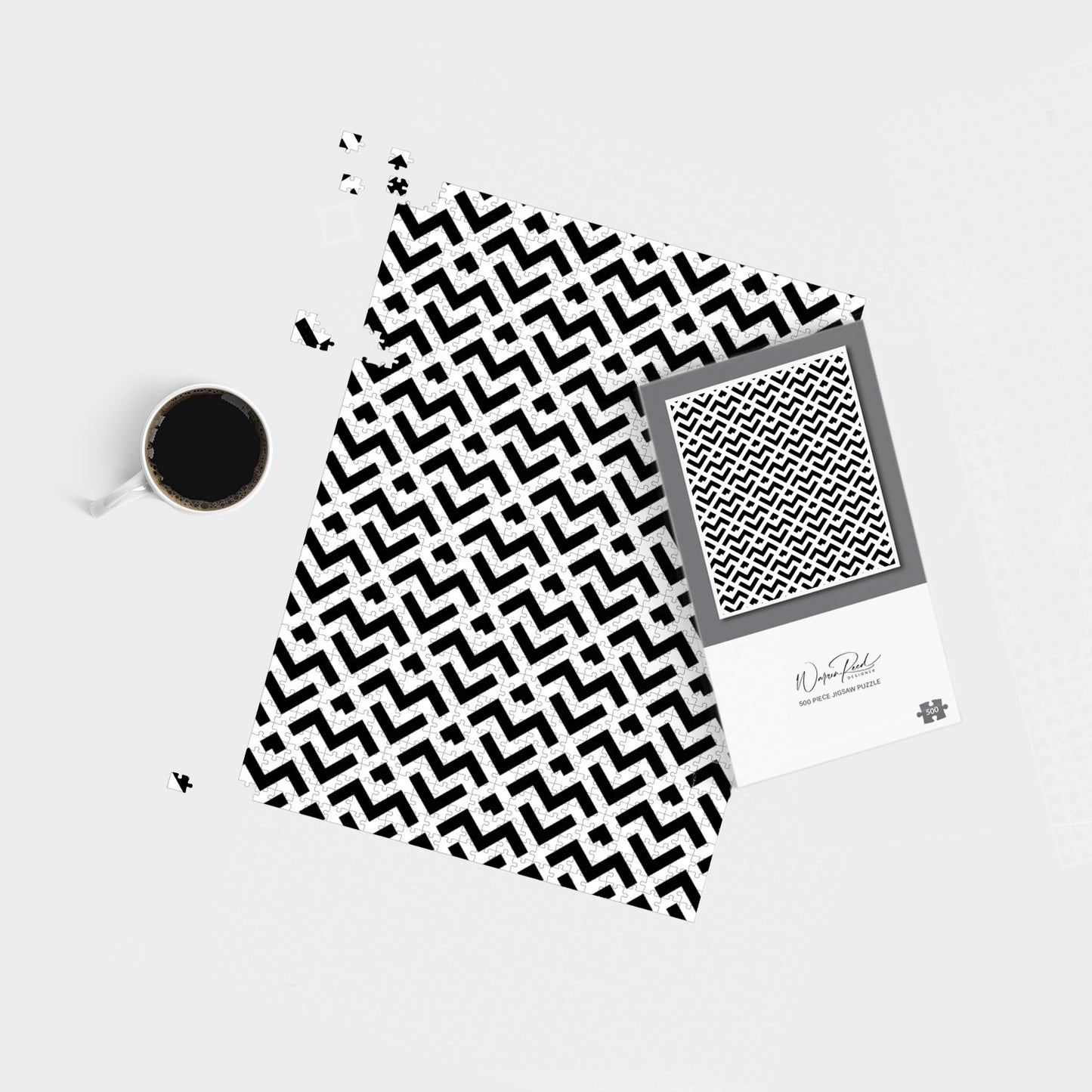 Black And White Abstract Pattern Jigsaw Puzzle