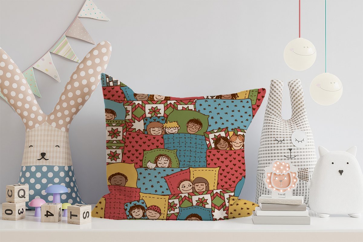 Hand Drawn Sleeping Doodle Faces Cushions