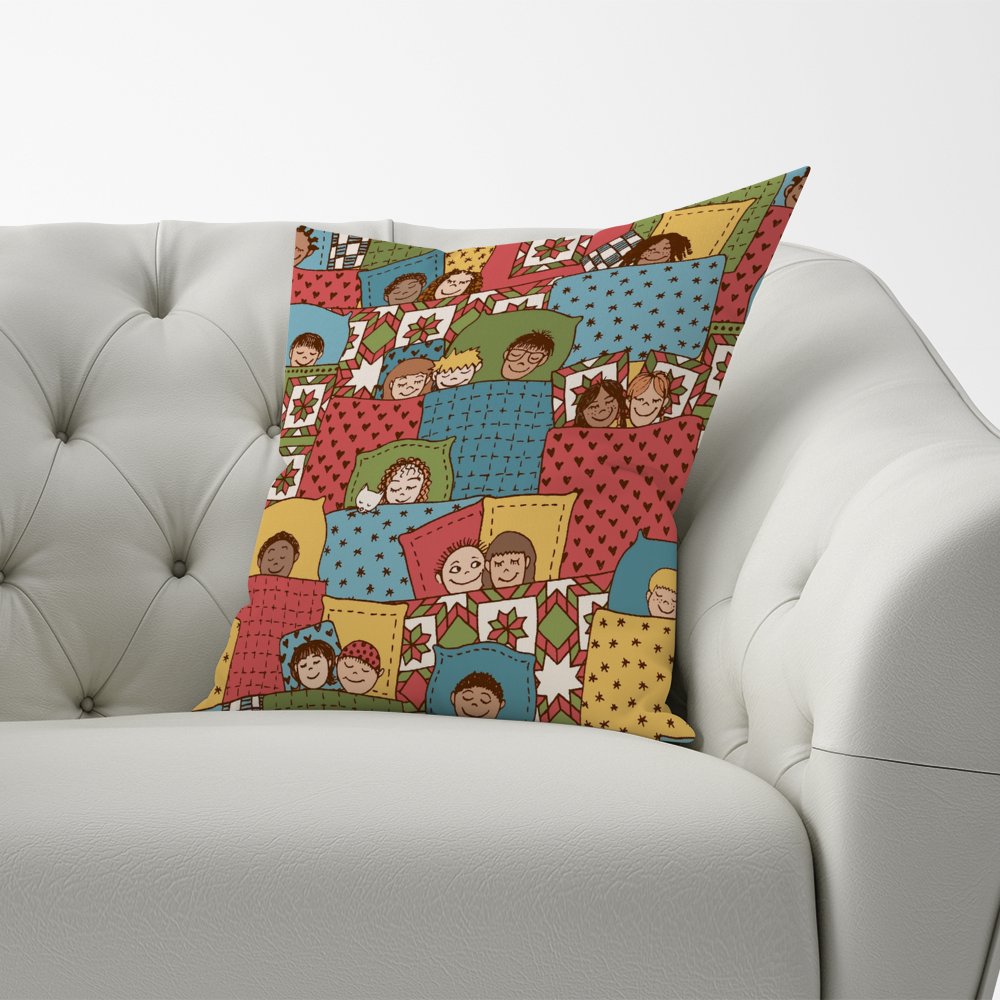 Hand Drawn Sleeping Doodle Faces Cushions