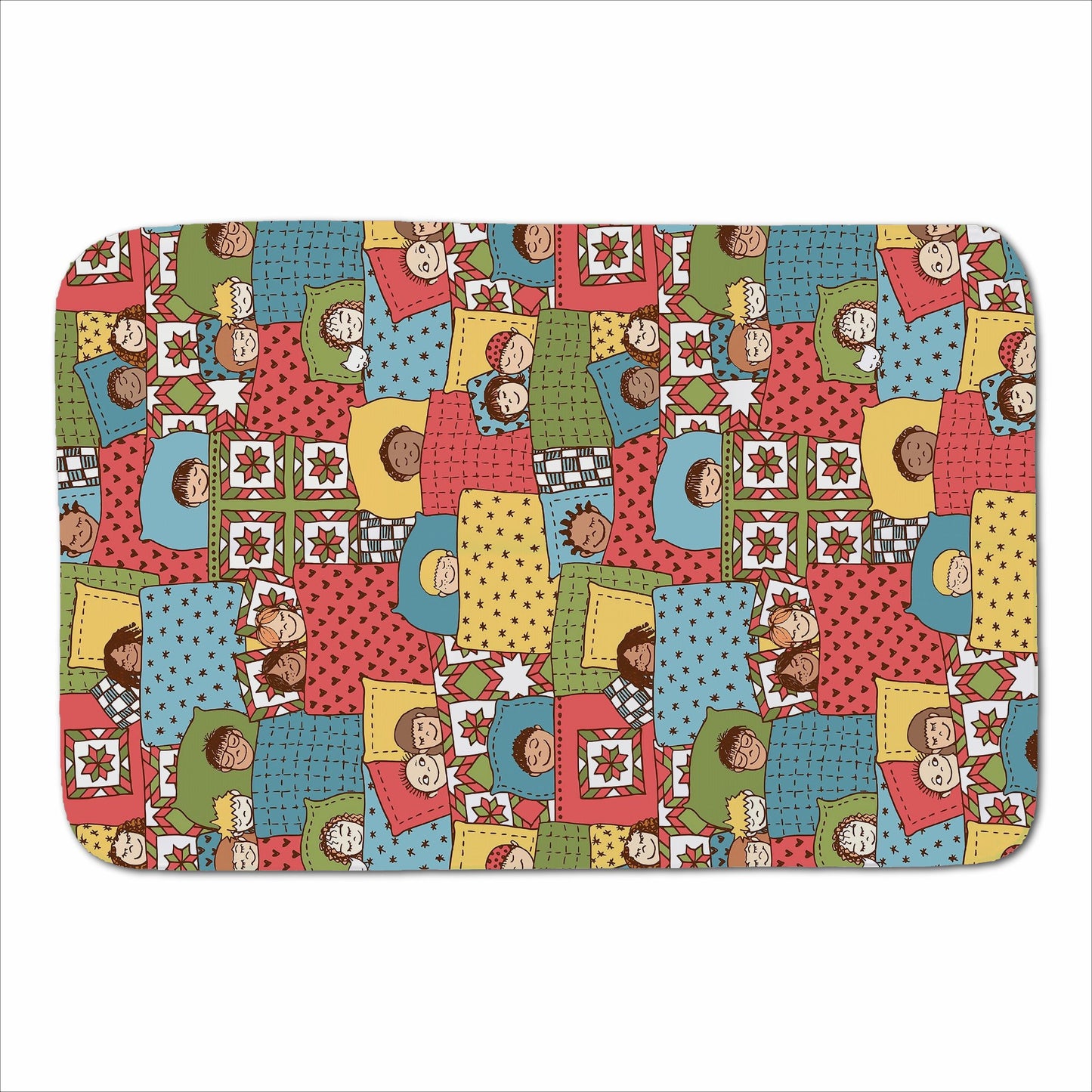 Hand Drawn Sleeping Doodle Faces Sherpa Blanket