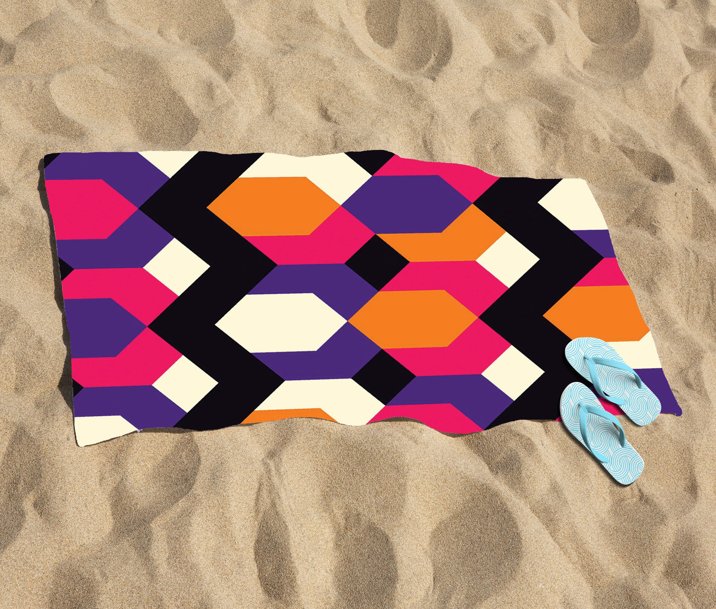 Coloured Abstract Pattern Beach Towel