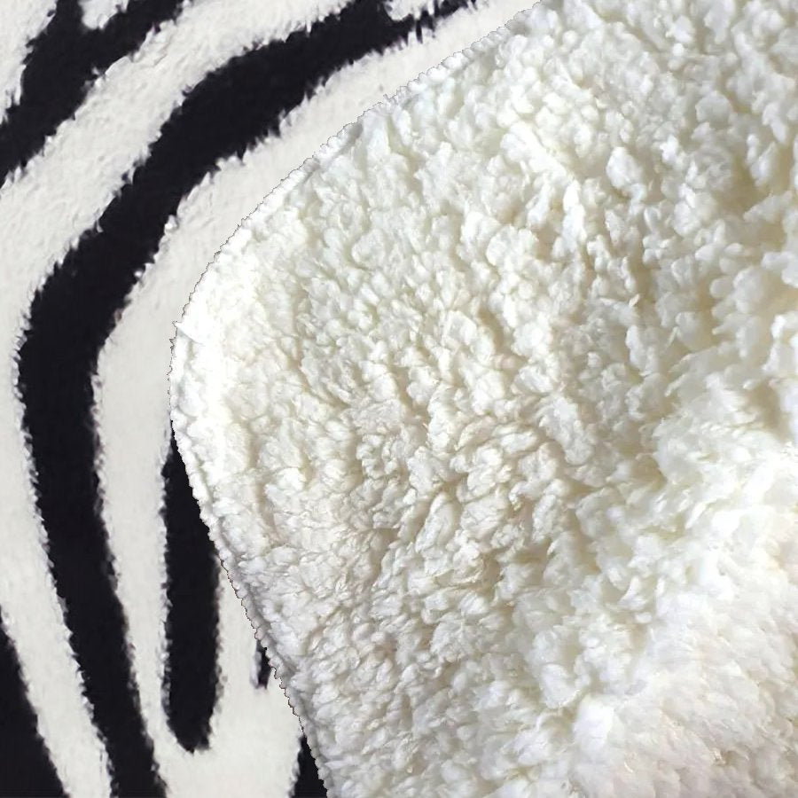 Zebra Texture Pattern Sherpa Blanket