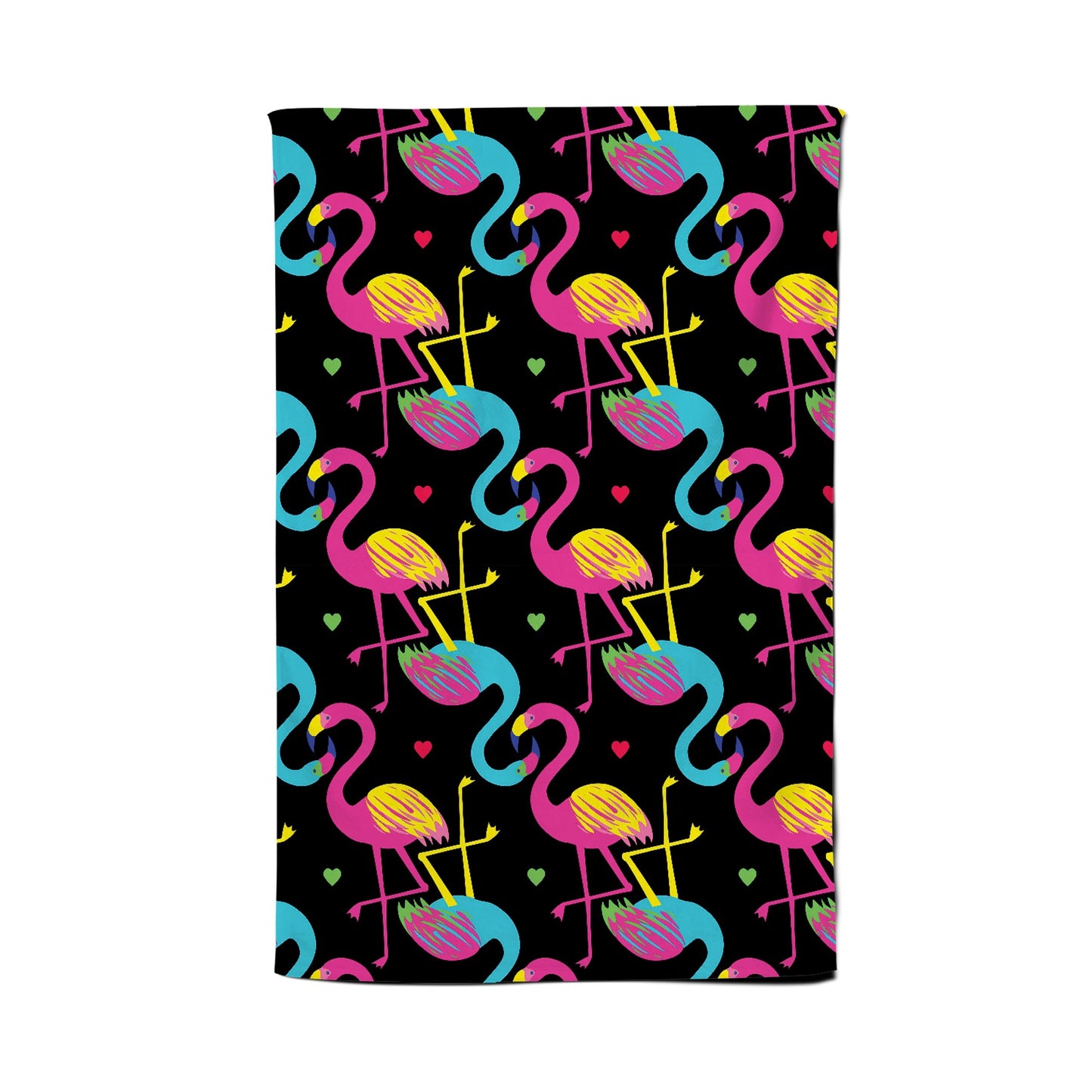 Vivid Flamingo Pattern Tea Towel